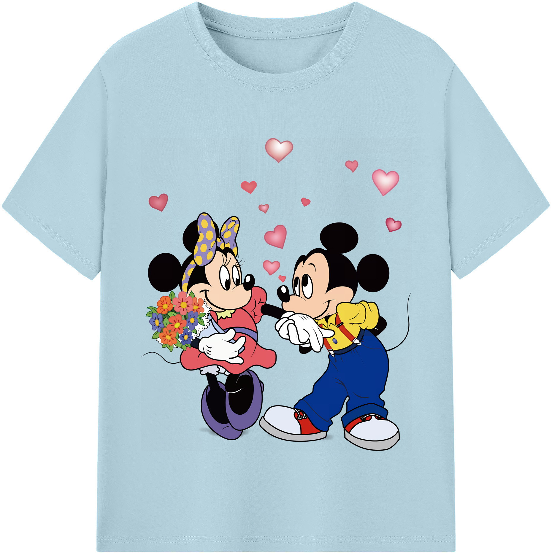 （画像用） ミッキーマウス Mickey Mouse 綿100％半袖Tシャツ（フロントプリント）